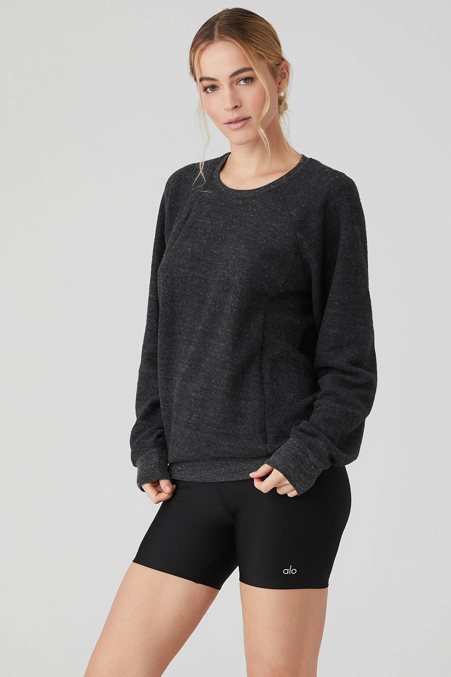 Triumph Crew Neck Sweatshirt - Charcoal Black Triblend - Image 3