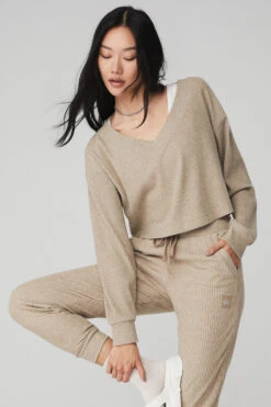 Muse V-Neck Pullover - Gravel Heather