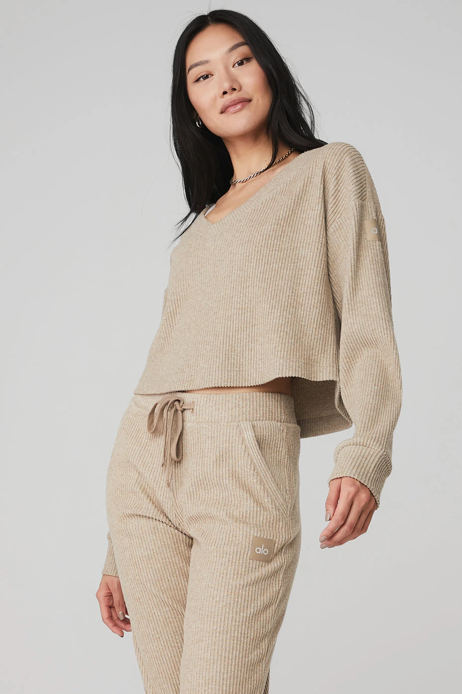Muse V-Neck Pullover - Gravel Heather - Image 3