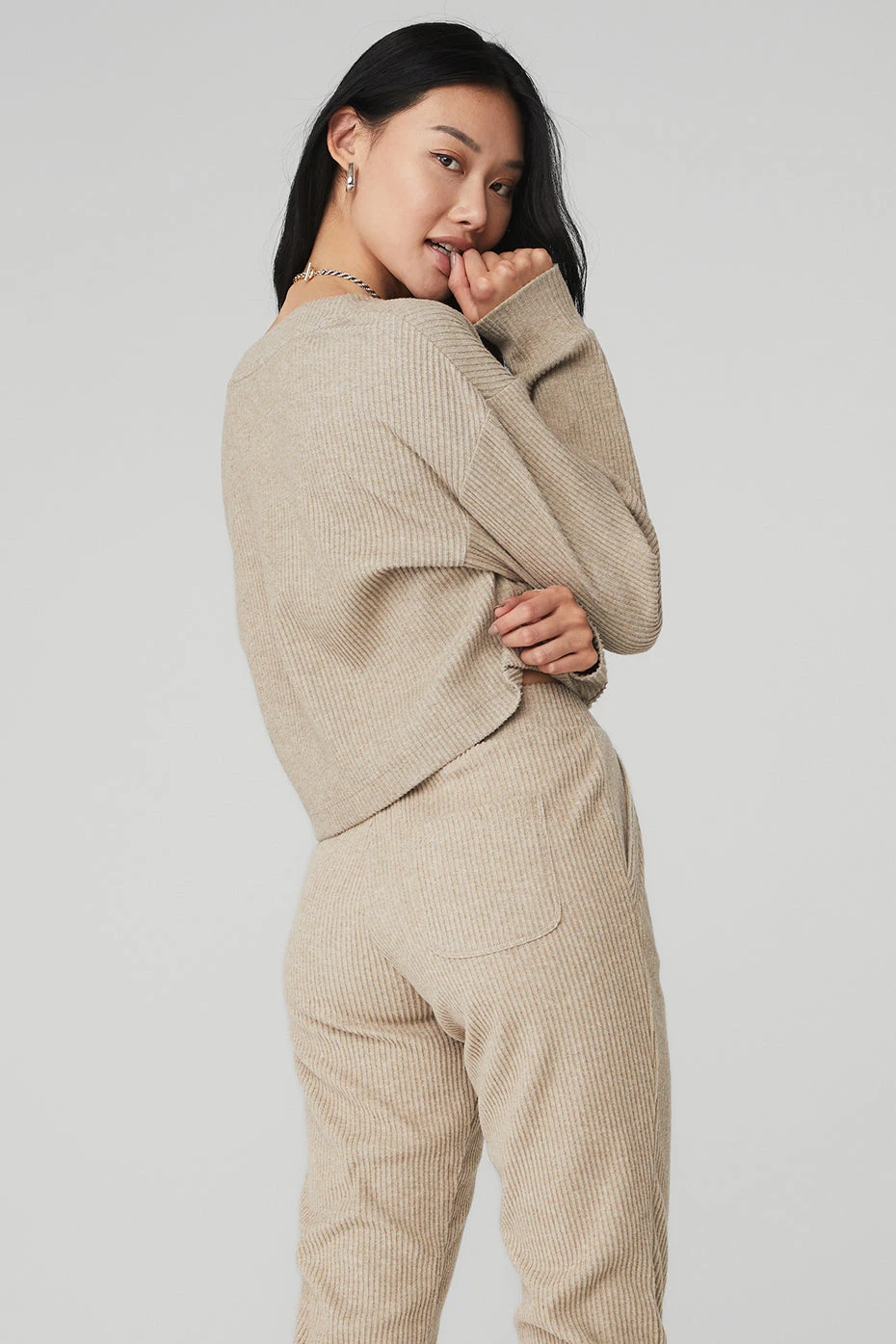 Muse V-Neck Pullover - Gravel Heather - Image 2