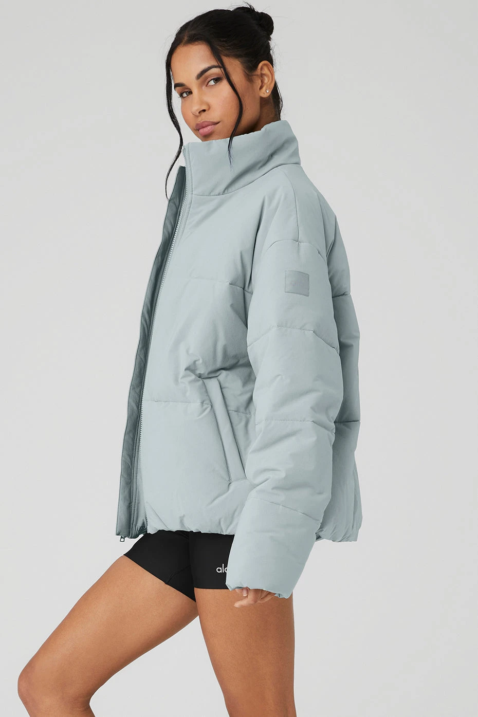 Stretch Woven Street Puffer - Cosmic Grey - Image 3