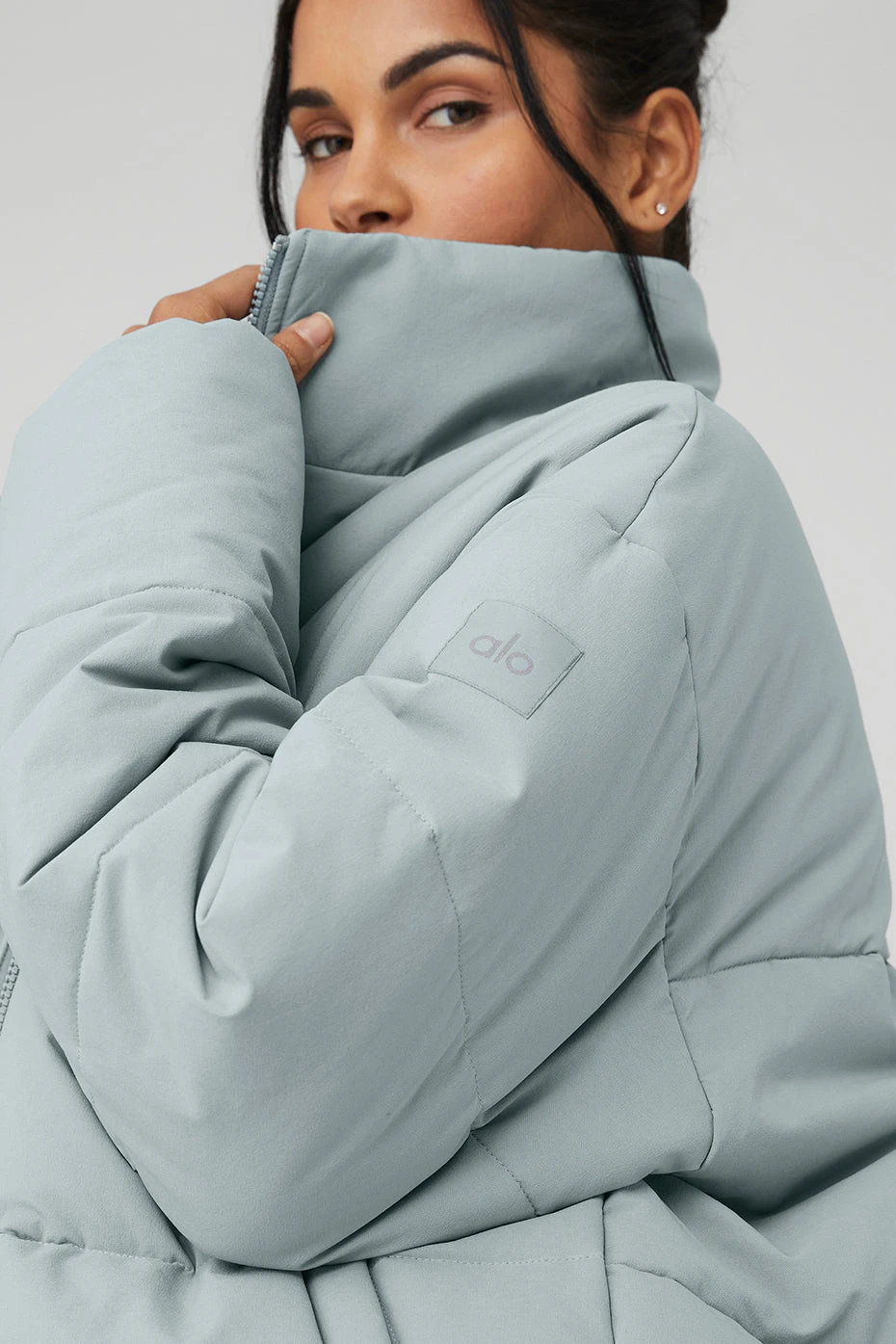Stretch Woven Street Puffer - Cosmic Grey - Image 4