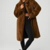 Oversized Faux Fur Trench - Chocolate