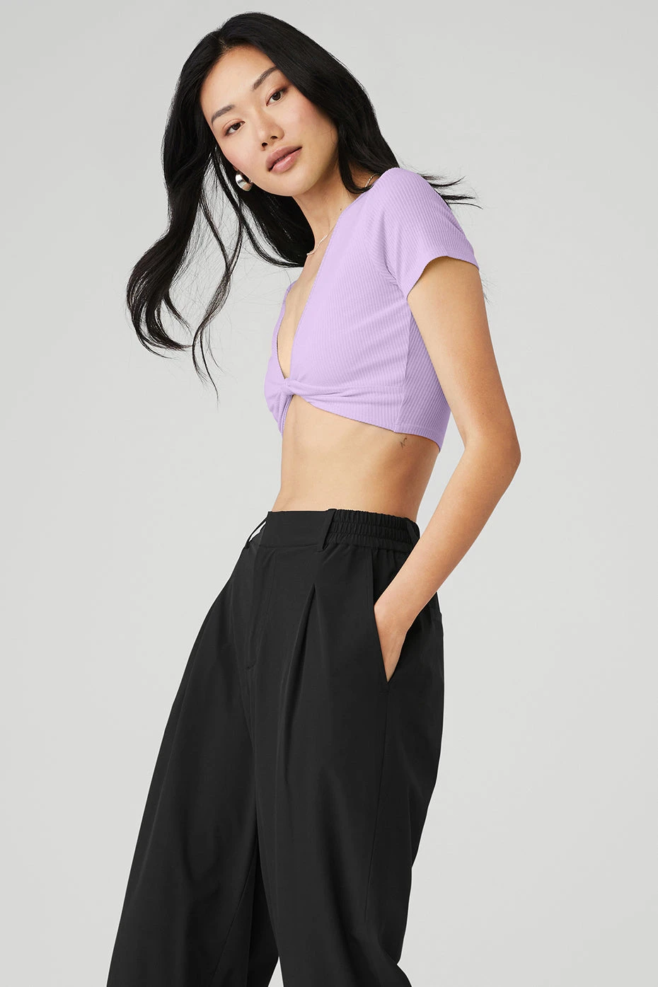 Ribbed Knotty Short Sleeve - Violet Skies - Image 3