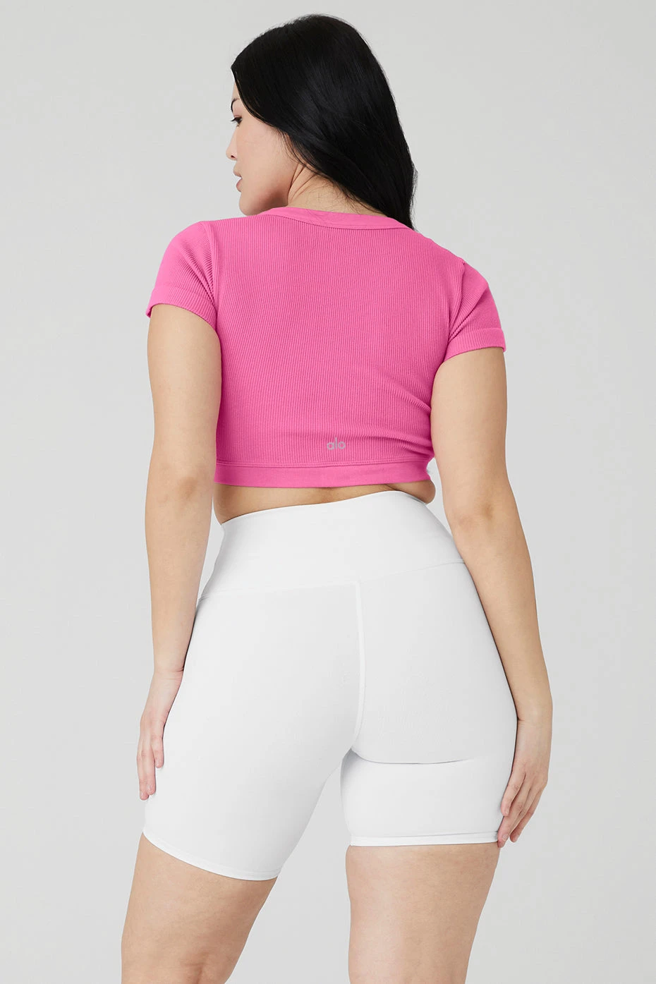 Seamless Ribbed Cropped Serene Short Sleeve - Paradise Pink - Image 7
