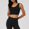 Ribbed Wellness Tank - Black
