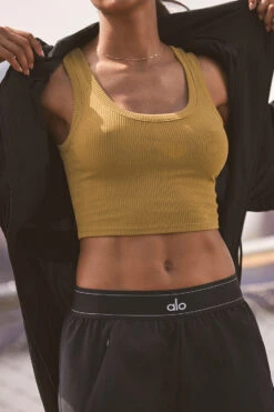 Ribbed Wellness Tank - Golden Olive Branch