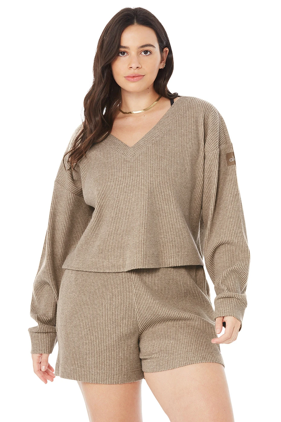 Muse V-Neck Pullover - Gravel Heather - Image 5