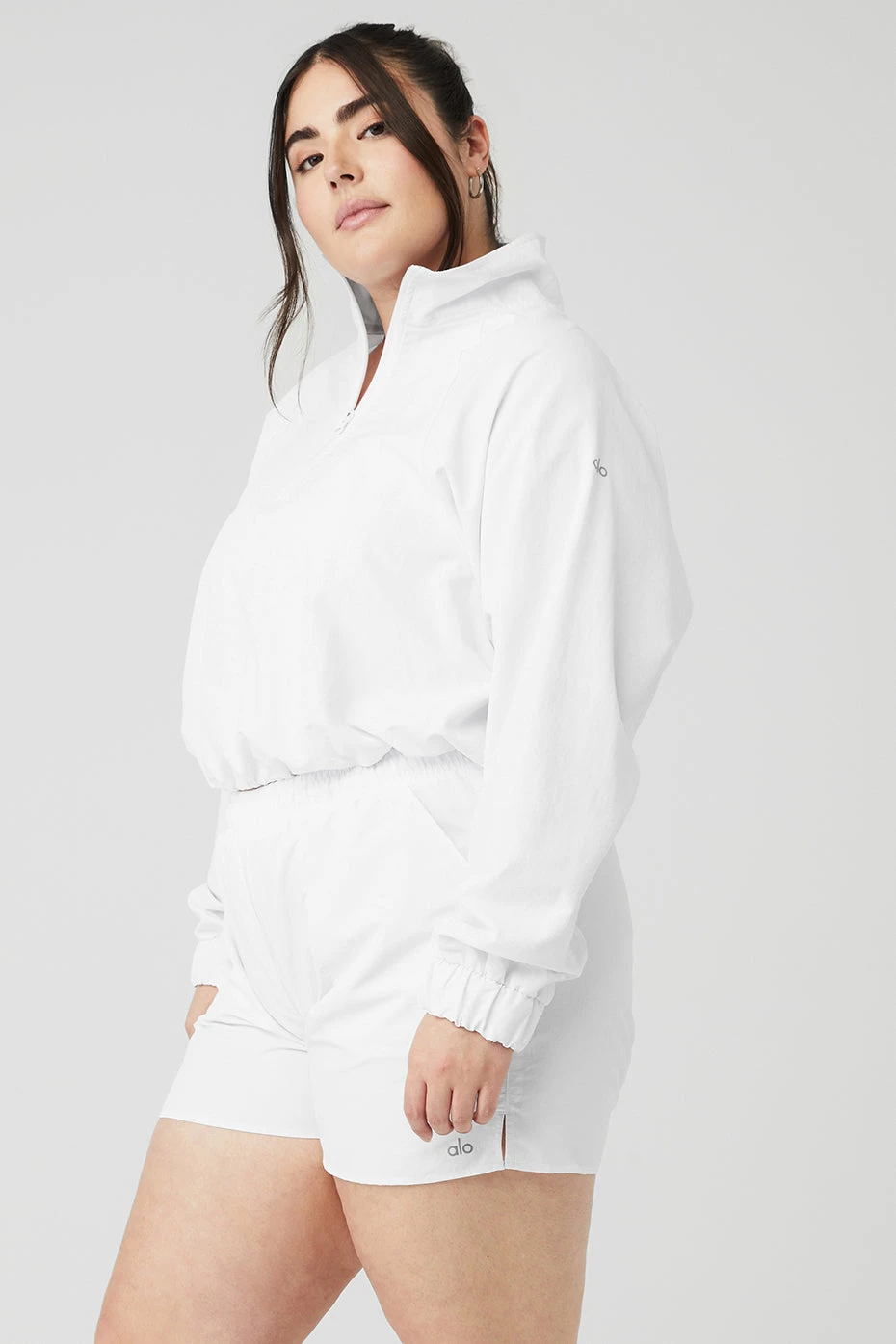 Cropped 1/4 Zip Alumni Pullover - White - Image 7