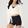 Cropped Escalate Wrap Top - Ivory