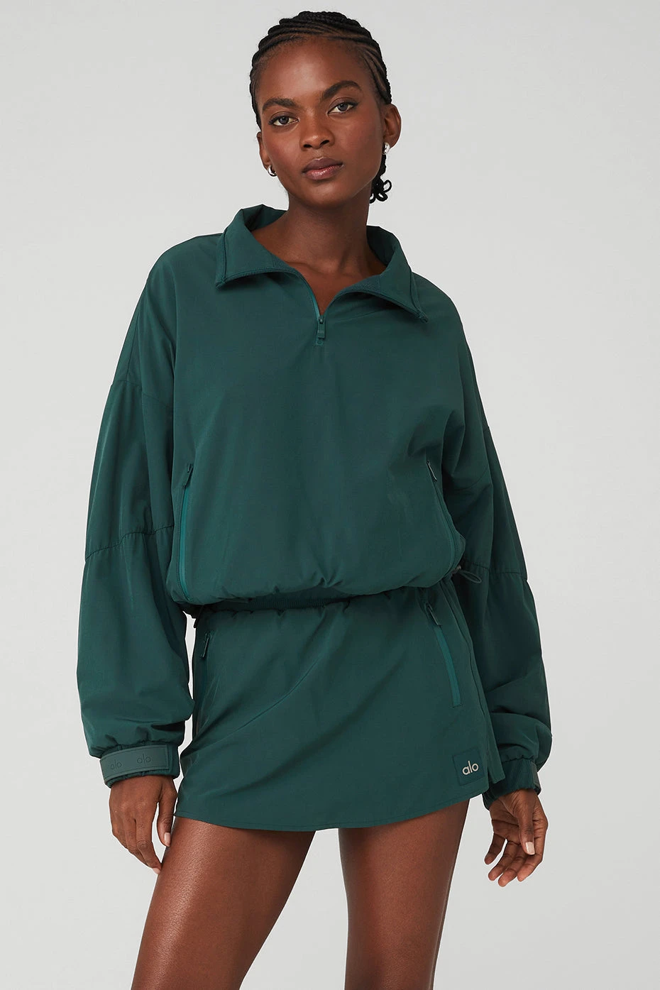 Cropped Elevation Coverup - Midnight Green