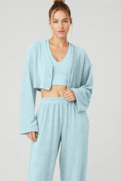 Chenille Chalet Cardigan - Chalk Blue