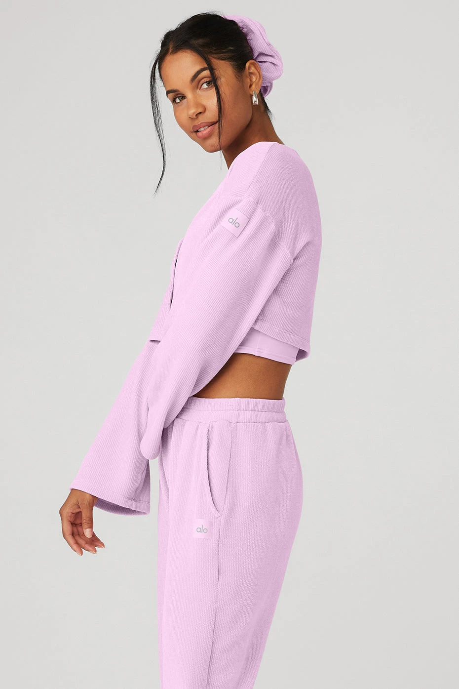 Chenille Chalet Cardigan - Sugarplum Pink - Image 3