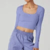Alosoft Ribbed Show Stopper Long Sleeve Top - Infinity Blue