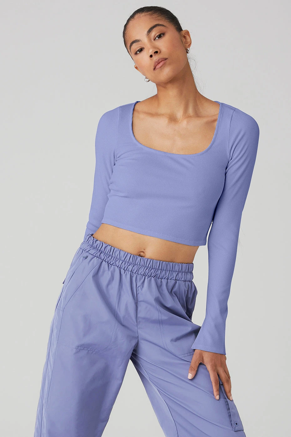 Alosoft Ribbed Show Stopper Long Sleeve Top - Infinity Blue