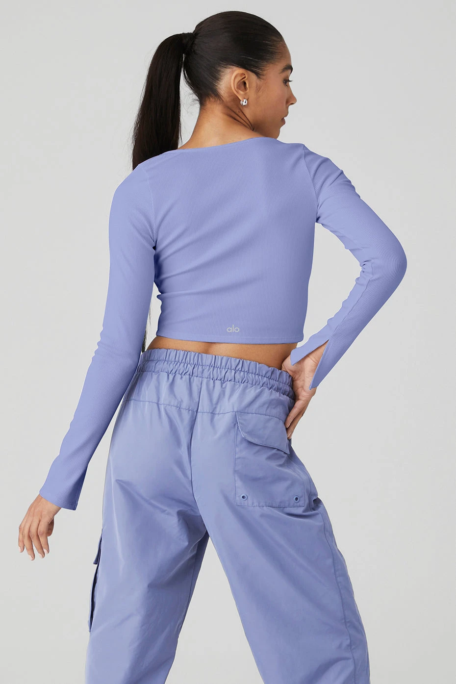 Alosoft Ribbed Show Stopper Long Sleeve Top - Infinity Blue - Image 2