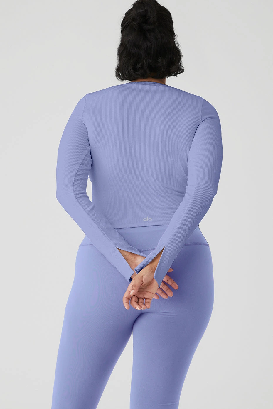 Alosoft Ribbed Show Stopper Long Sleeve Top - Infinity Blue - Image 7