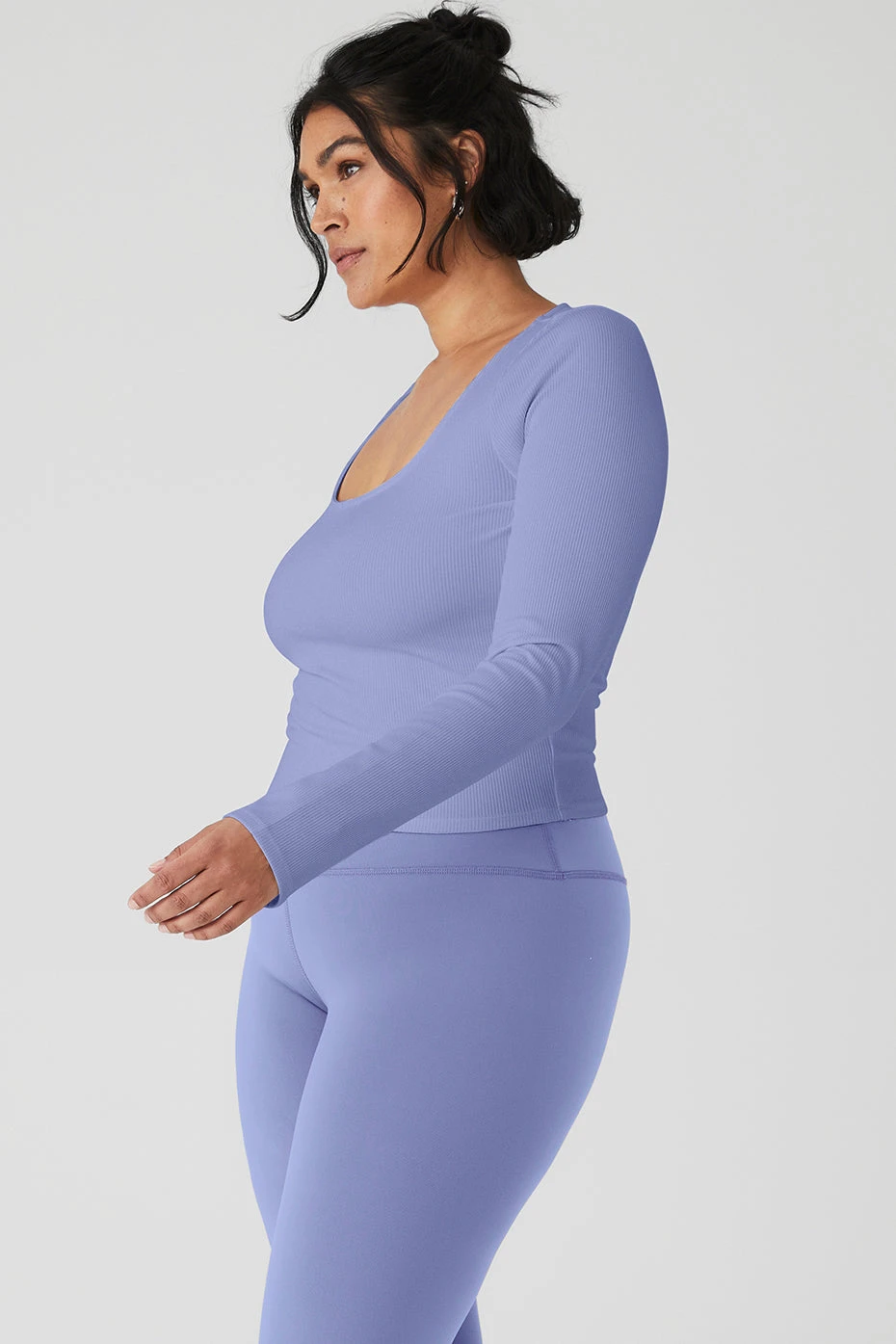Alosoft Ribbed Show Stopper Long Sleeve Top - Infinity Blue - Image 8