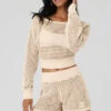 Open-Knit Cropped Chase The Sun Coverup - Macadamia