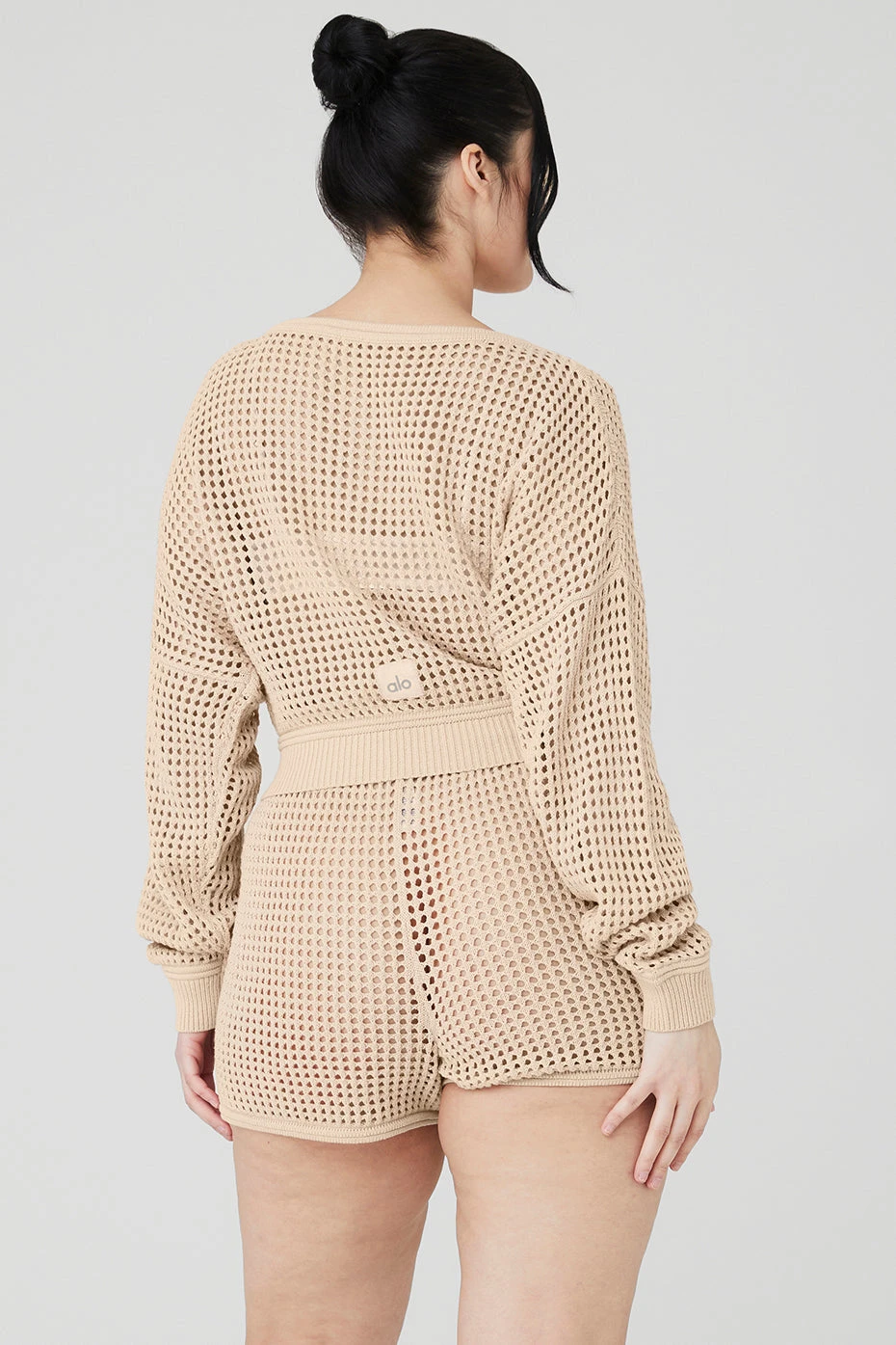 Open-Knit Cropped Chase The Sun Coverup - Macadamia - Image 7