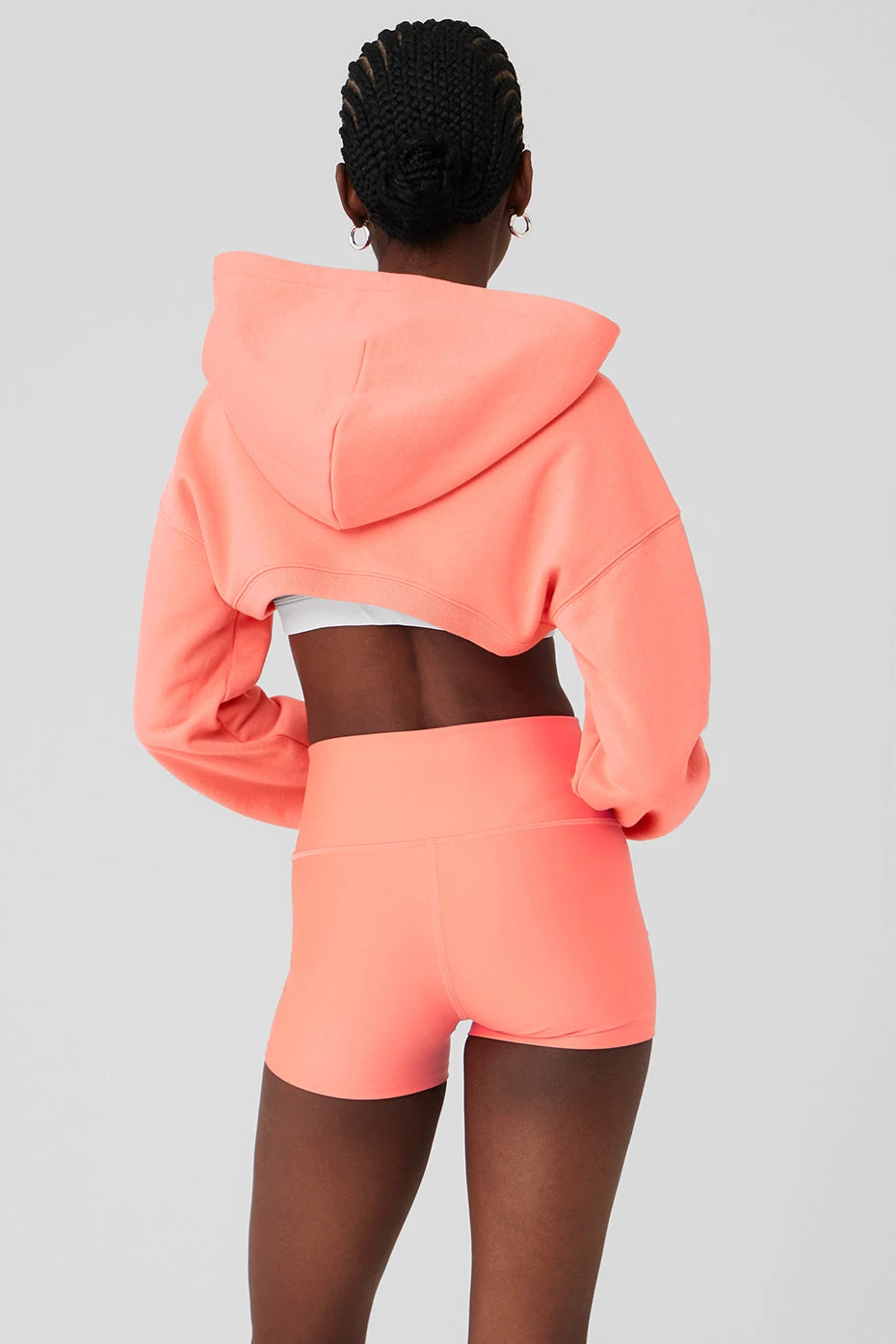 Cropped Shrug It Off Hoodie - Candy Orange - Image 2