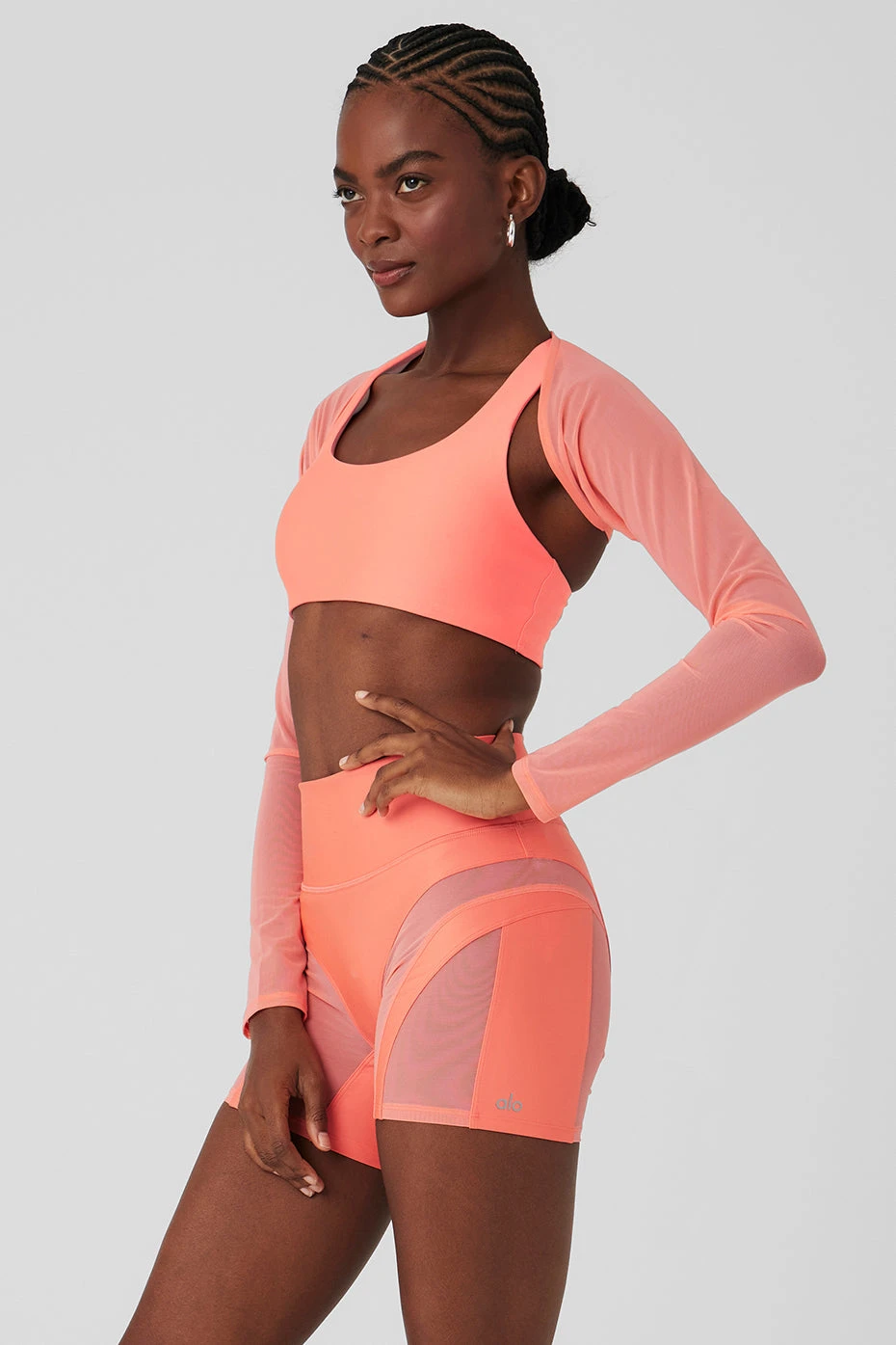 Mesh Heat Wave Shrug - Candy Orange - Image 3