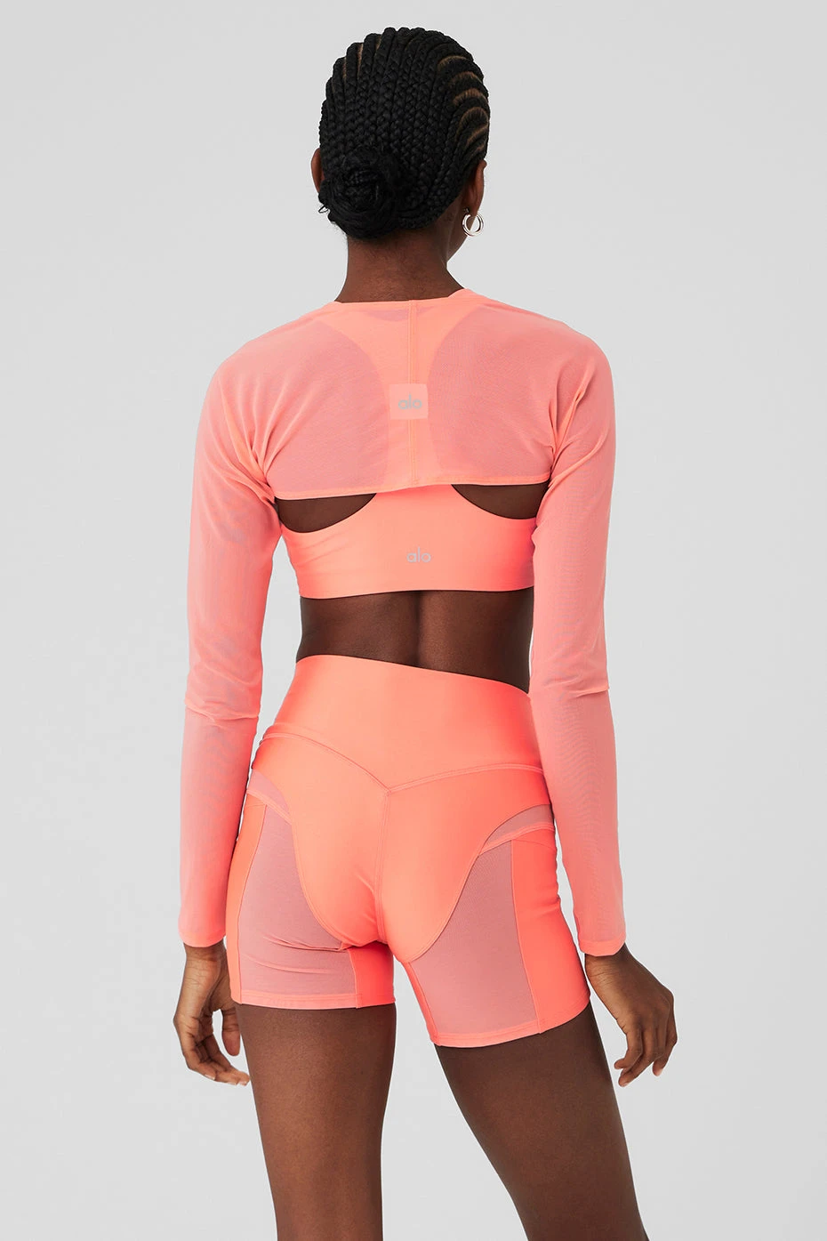 Mesh Heat Wave Shrug - Candy Orange - Image 2