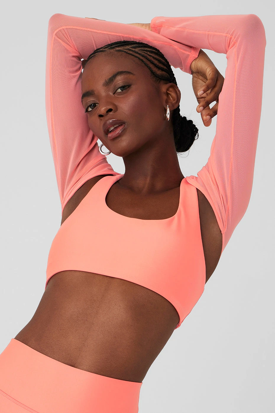 Mesh Heat Wave Shrug - Candy Orange - Image 4