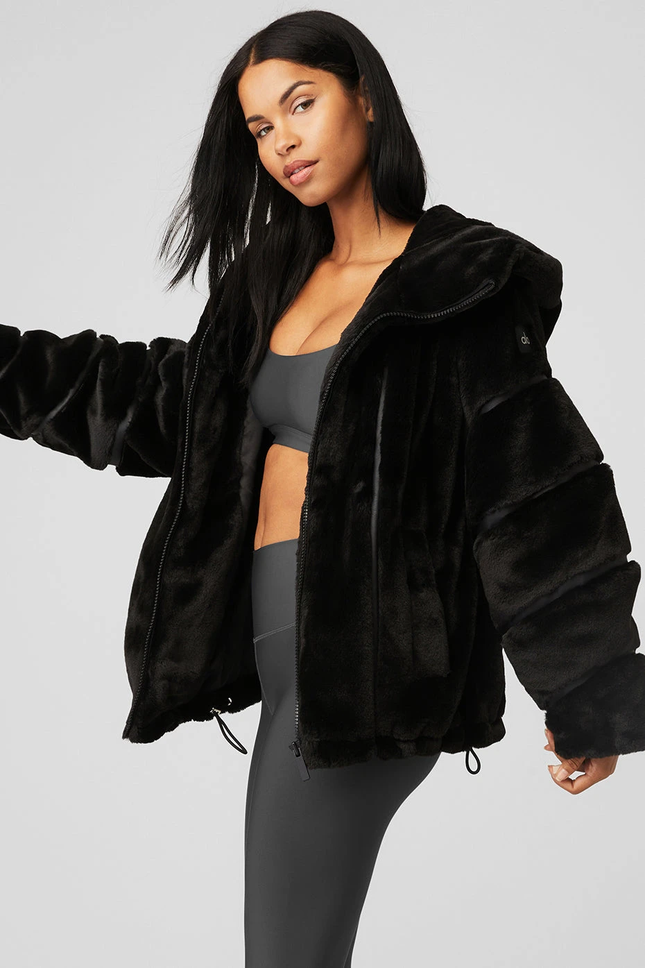 Knock Out Faux Fur Jacket - Black - Image 3