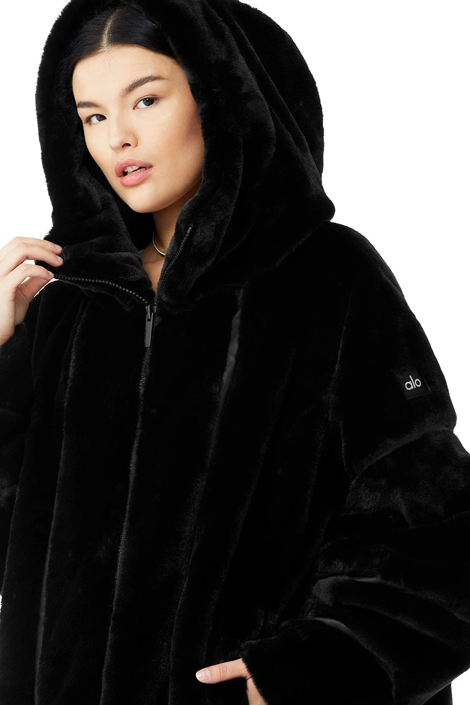 Knock Out Faux Fur Jacket - Black - Image 9