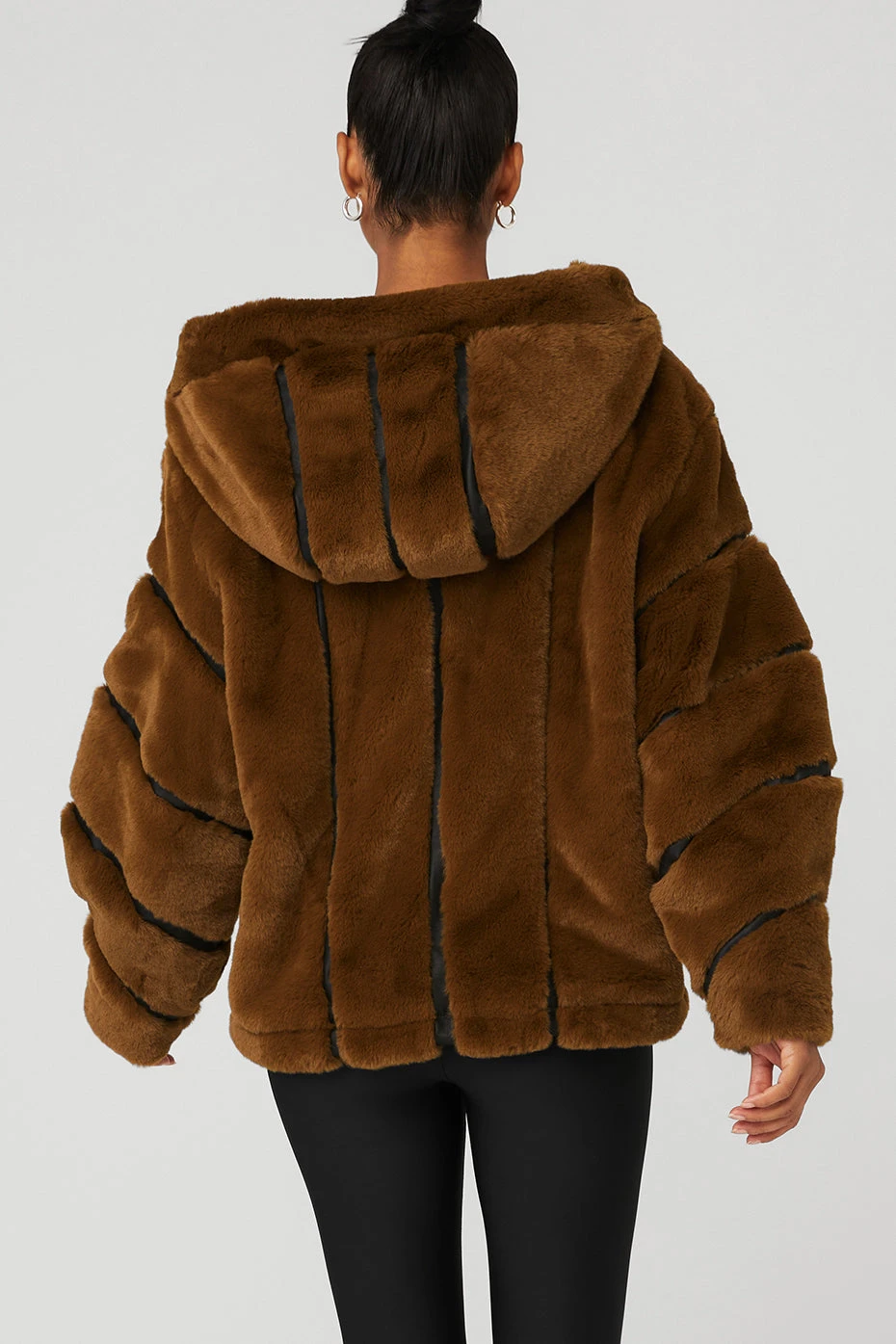 Knock Out Faux Fur Jacket - Chocolate - Image 2