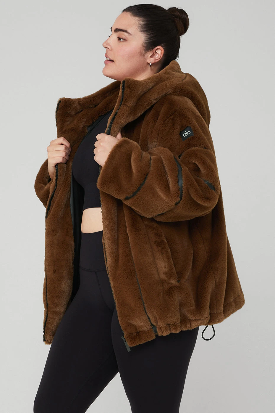 Knock Out Faux Fur Jacket - Chocolate - Image 7