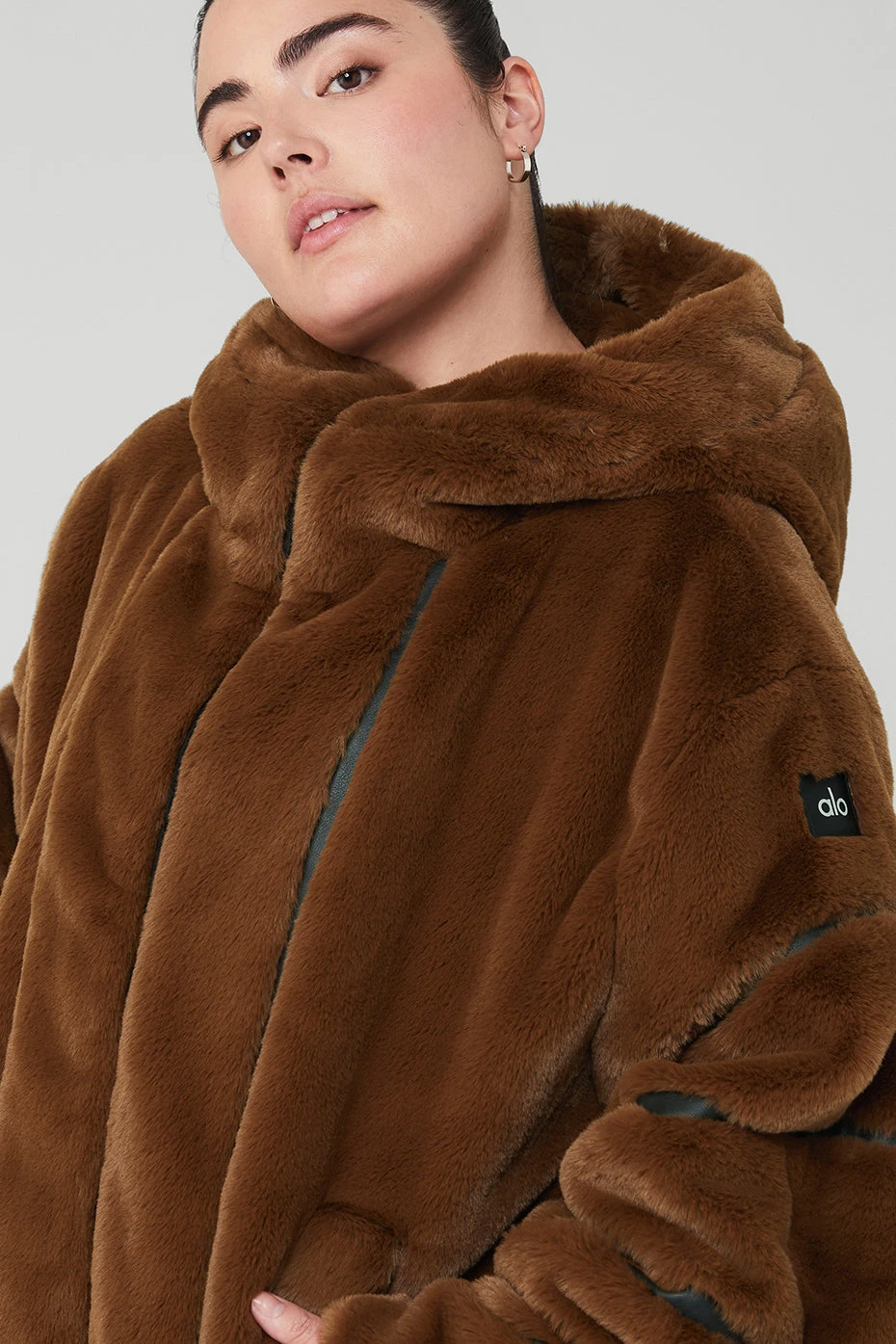 Knock Out Faux Fur Jacket - Chocolate - Image 9