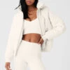 Faux Leather Boss Puffer - Ivory