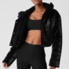 Orion Cropped Puffer - Black
