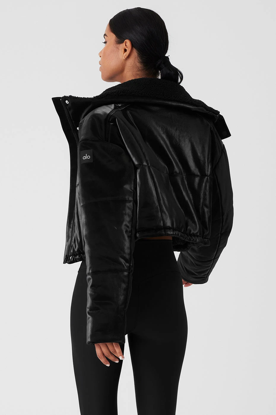Orion Cropped Puffer - Black - Image 2