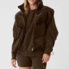 Ribbed Velour Mountain Side Puffer Vest - Espresso