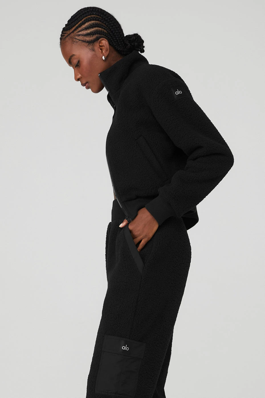 Micro Sherpa Destiny Jacket - Black - Image 3