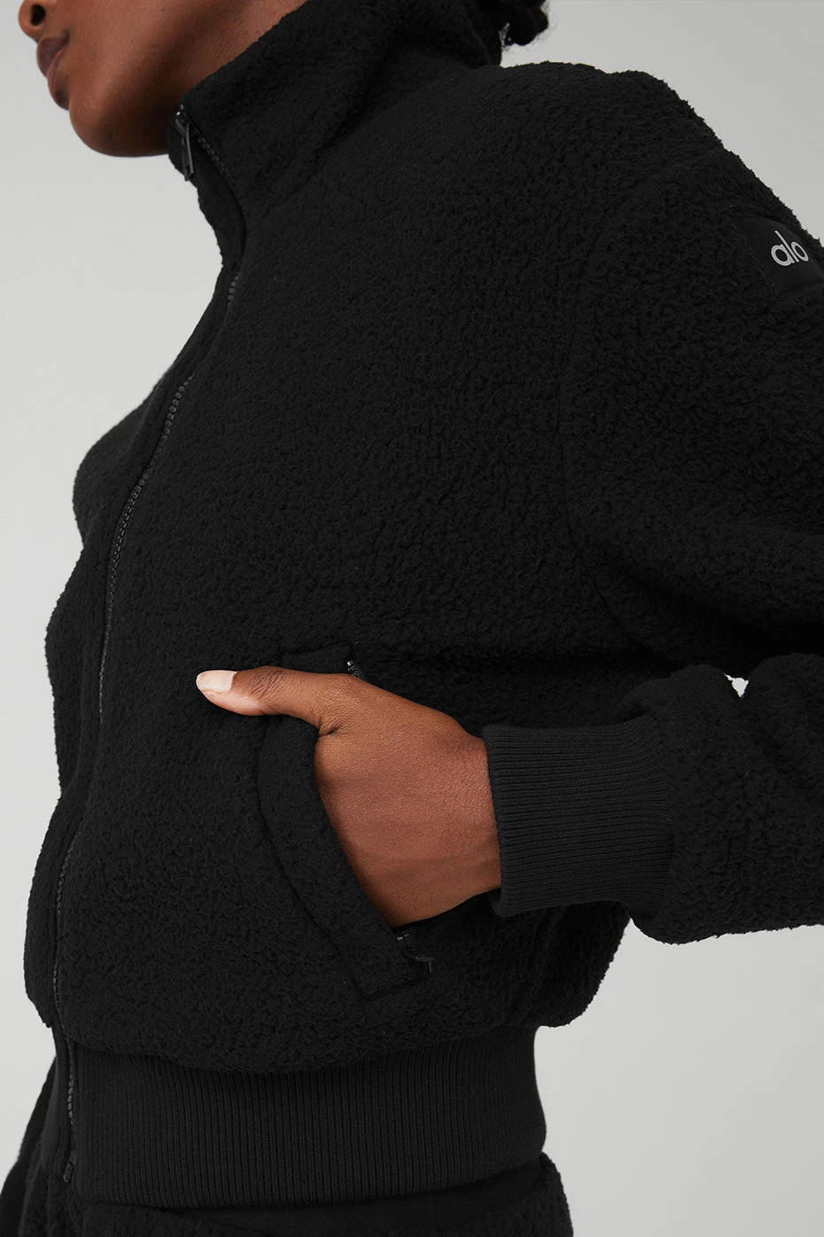 Micro Sherpa Destiny Jacket - Black - Image 4