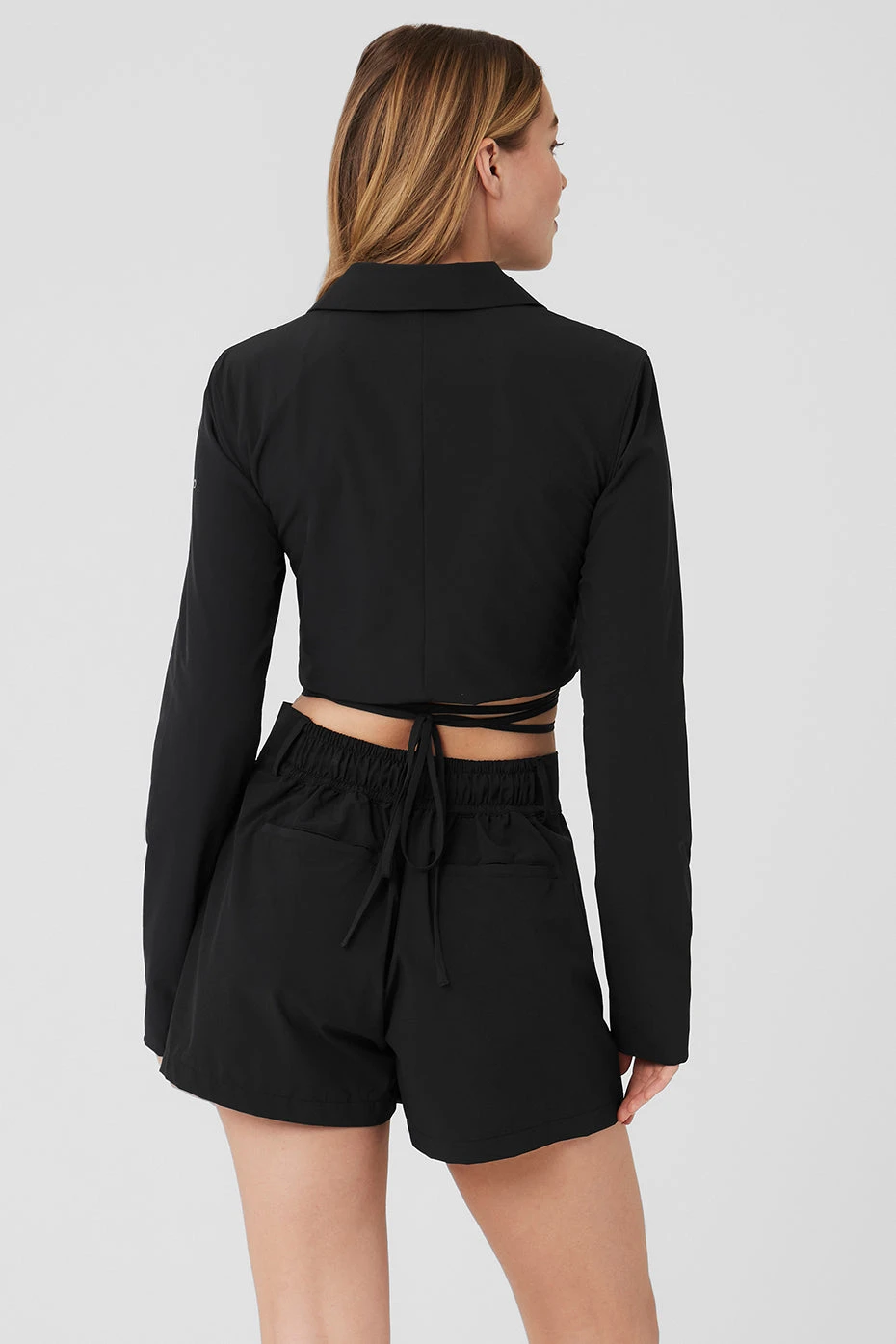Cropped Status Blazer - Black - Image 2