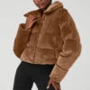 Ribbed Velour Gold Rush Puffer - Cinnamon Brown