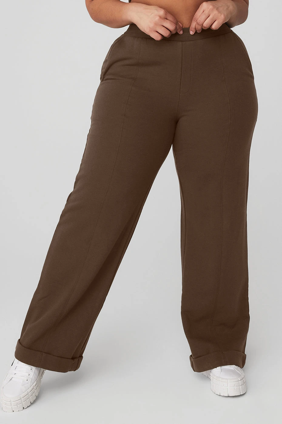 High-Waist Trouser Wide Leg Pant - Espresso - Image 5