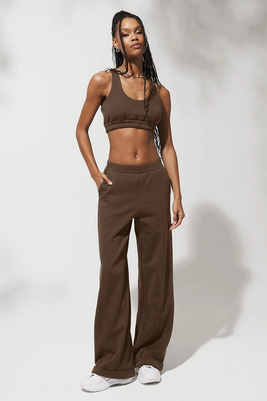High-Waist Trouser Wide Leg Pant - Espresso - Image 9