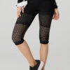 Mesh High-Waist Haute Summer Capri - Black