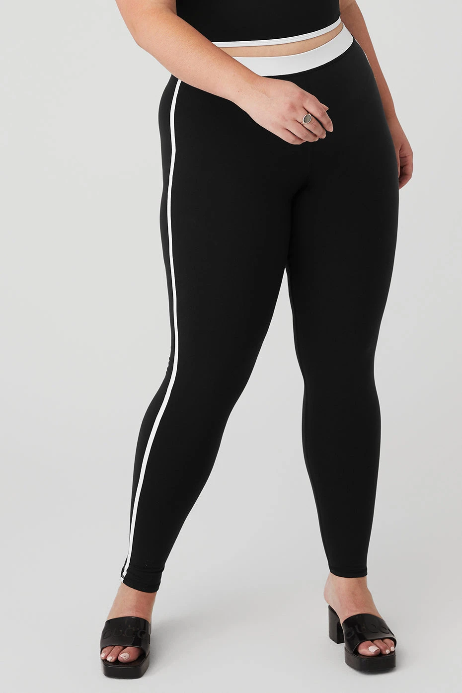 Airbrush High-Waist Streamlined Legging - Black/White - Image 6