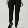Airlift High-Waist Leopard Debossed Legging - Black