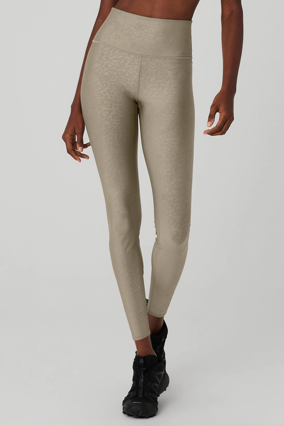 Airlift High-Waist Leopard Debossed Legging - Gravel