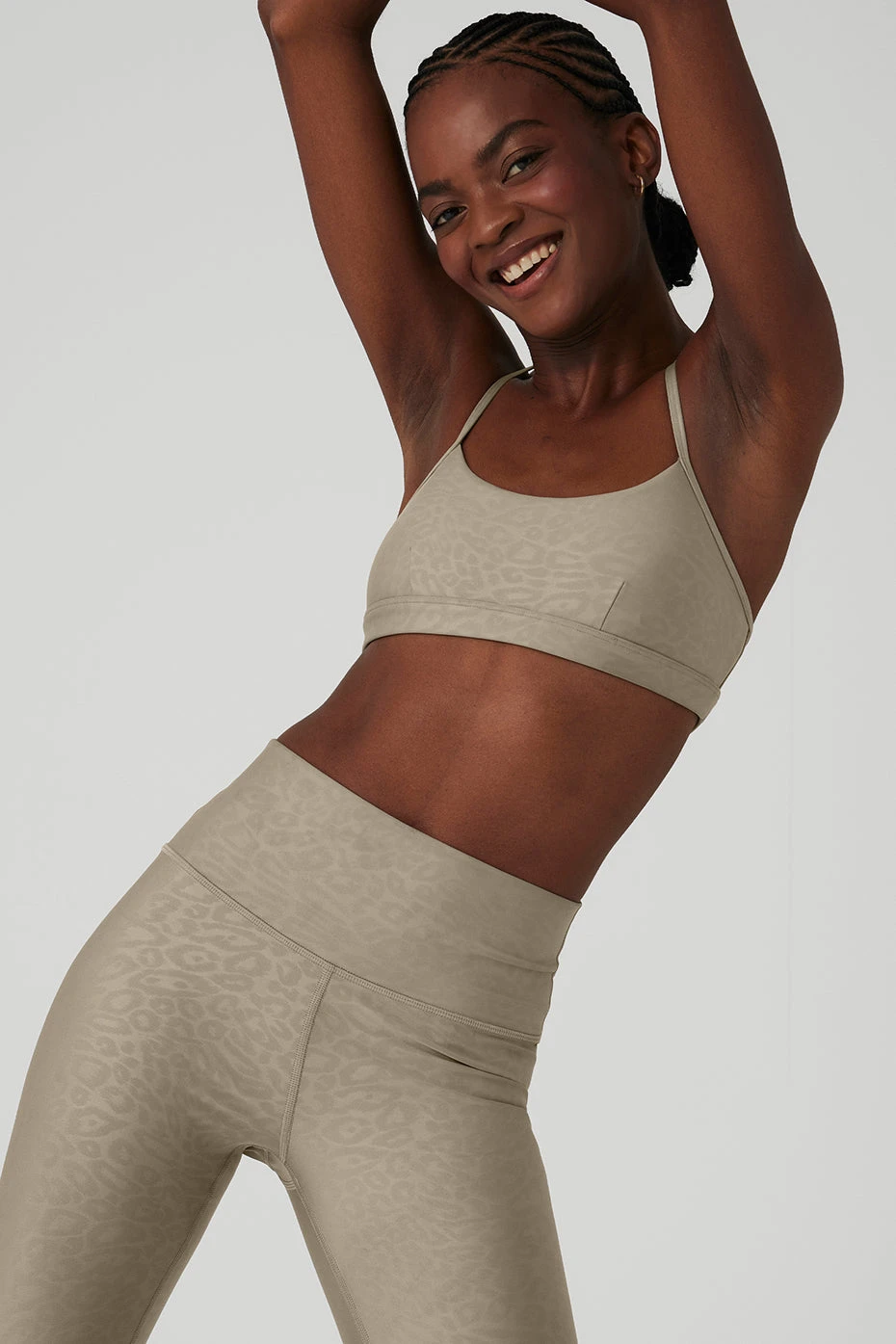 Airlift High-Waist Leopard Debossed Legging - Gravel - Image 2