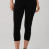 High-Waist Airbrush Capri - Black
