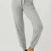 High-Waist Cashmere Jet Set Pant - Dove Grey Heather